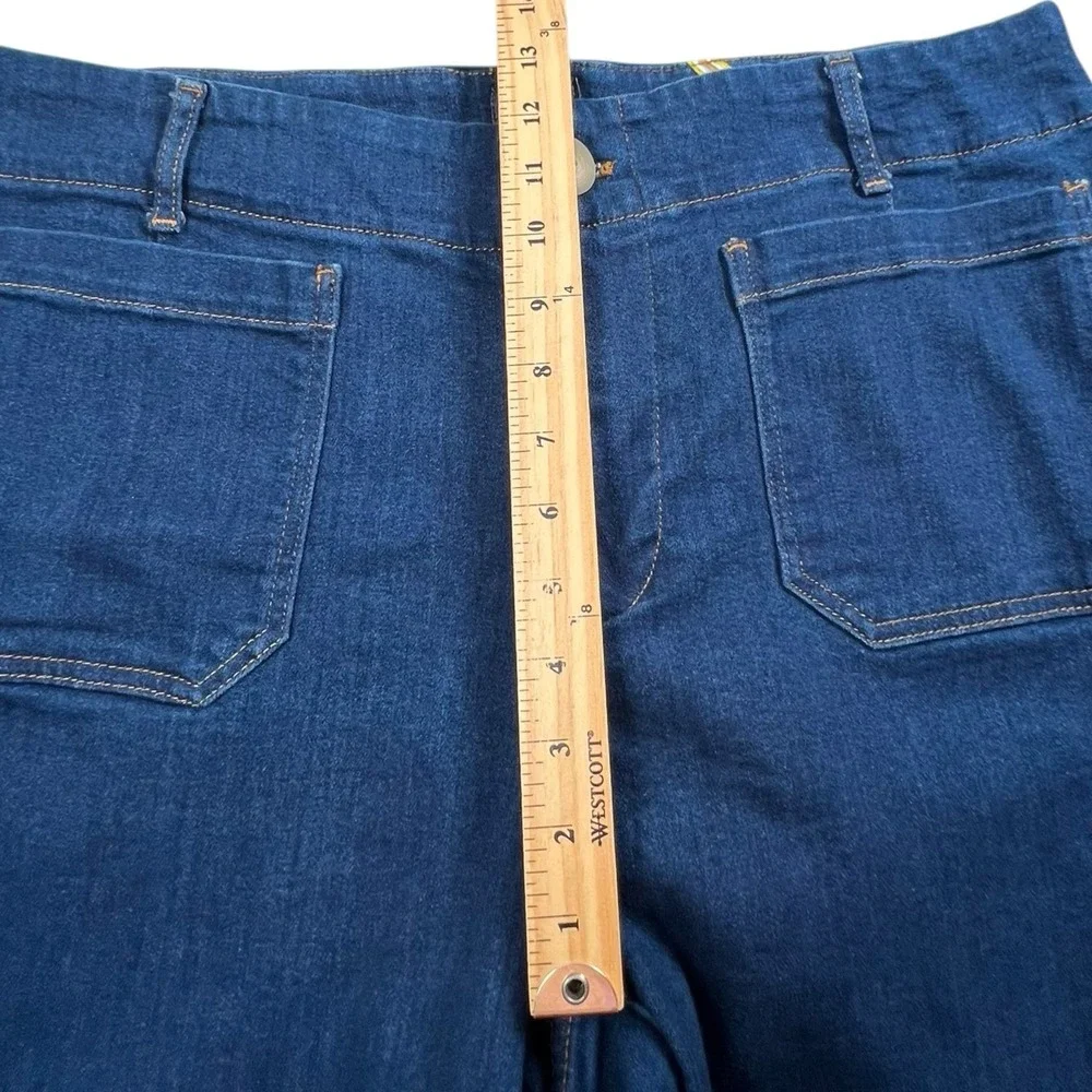 Maeve By Anthropologie Womens 20W Colette Wide Leg High Rise Denim Jeans Boho - Picture 6 of 10